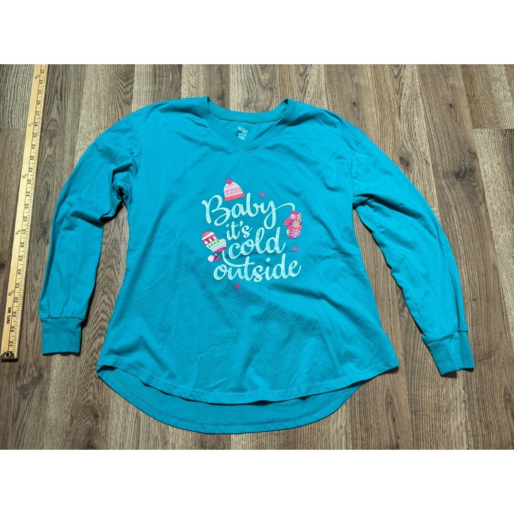 Secret Treasures Sleepwear Shirt Girls Small Long Sleeve Baby it's cold outside